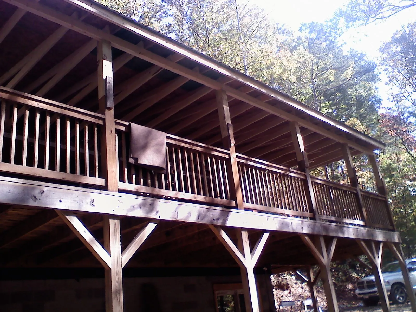 Timber framing under a new elevated porch and deck — Roof Leak Repair in Garden City by Roofing Brothers
